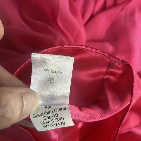 Lilly Pulitzer Jillie Chiffon Strapless Dress Pink Silk Size 6 - Picture 10 of 12